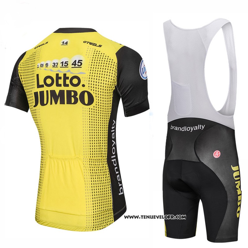 2018 Maillot Ciclismo Lotto NL Jumbo Jaune Manches Courtes et Cuissard